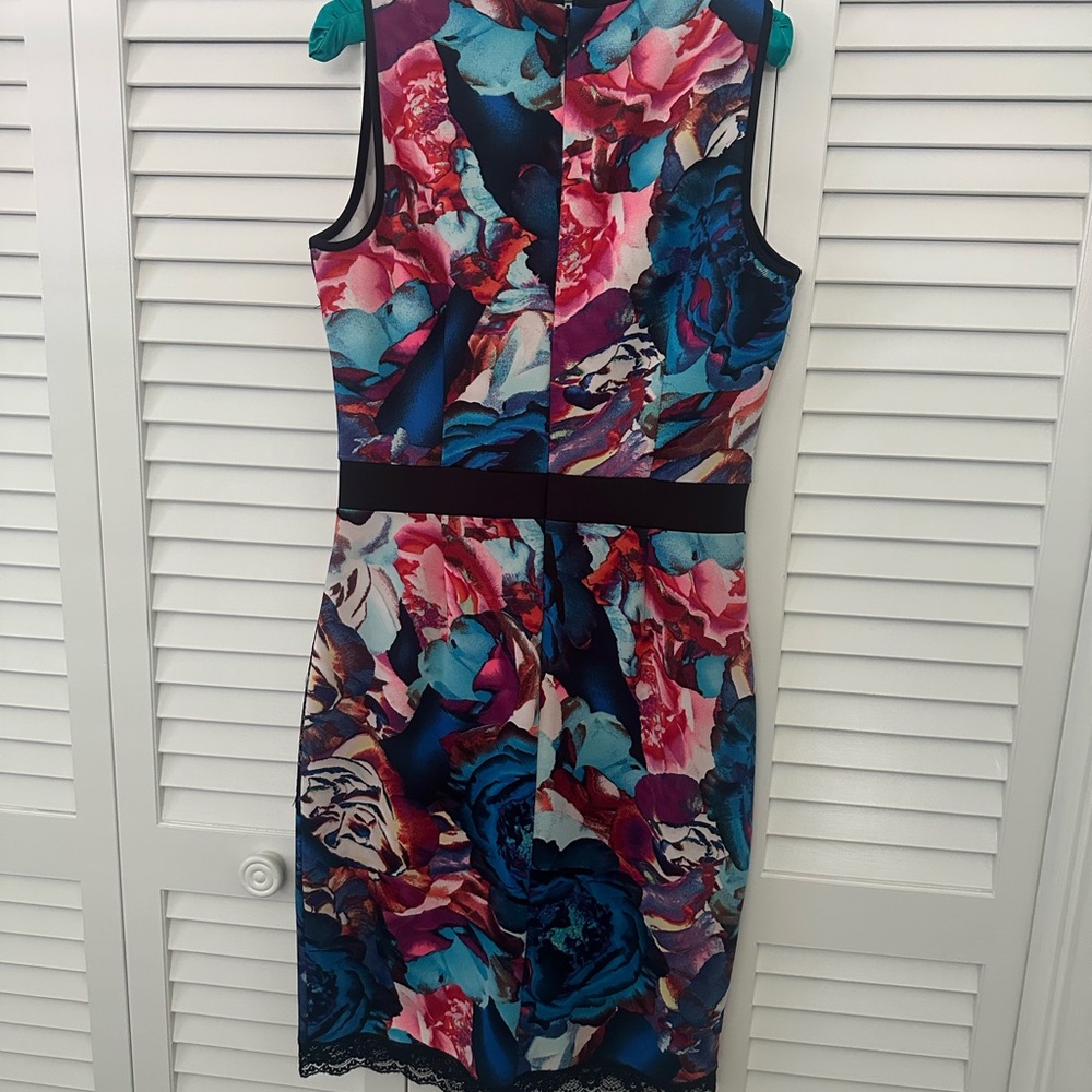 Like new! Boston Proper Blue and Red Sheath Cocktail Dress